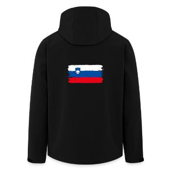 Slowenien - Recycelte Männer Softshell-Jacke von Stanley/Stella - Schwarz - Hinten - AI Model Male 185 light (185cm)