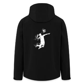 volleyball - Men’s Recycled Softshell Jacket by Stanley/Stella - black - Back - AI Model Male 185 light (185cm)