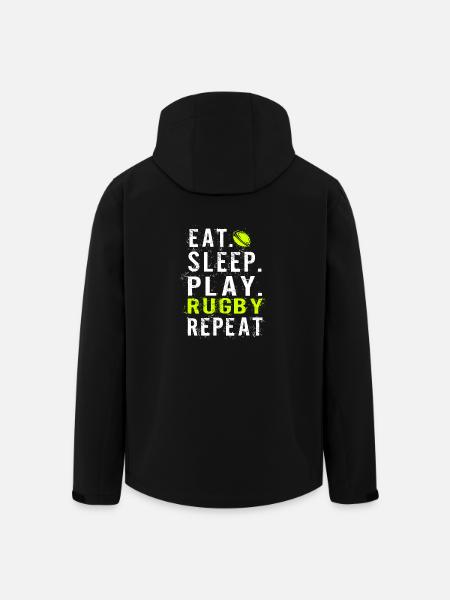Eat sleep Rugby - Recycelte Männer Softshell-Jacke von Stanley/Stella - Schwarz