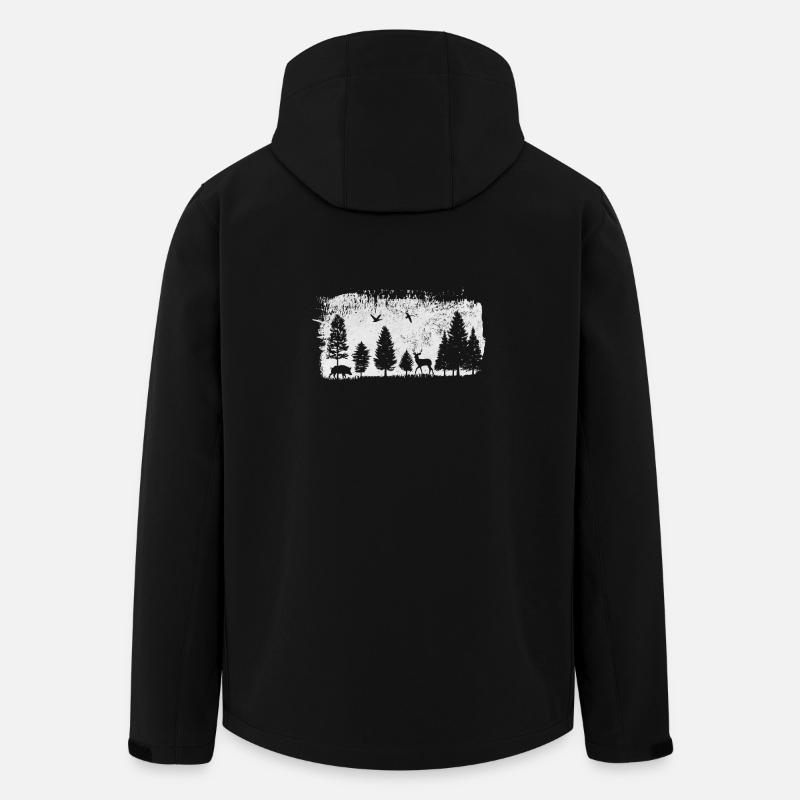 Forest Animals Design - Men’s Recycled Softshell Jacket by Stanley/Stella - black