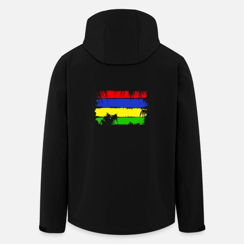 Drapeau de l’Île Maurice - Veste softshell homme en polyester recyclé Stanley/Stella - noir