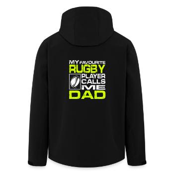Rugby Papa - Veste softshell homme en polyester recyclé Stanley/Stella - noir - Dos - AI Model Male 185 light (185cm)