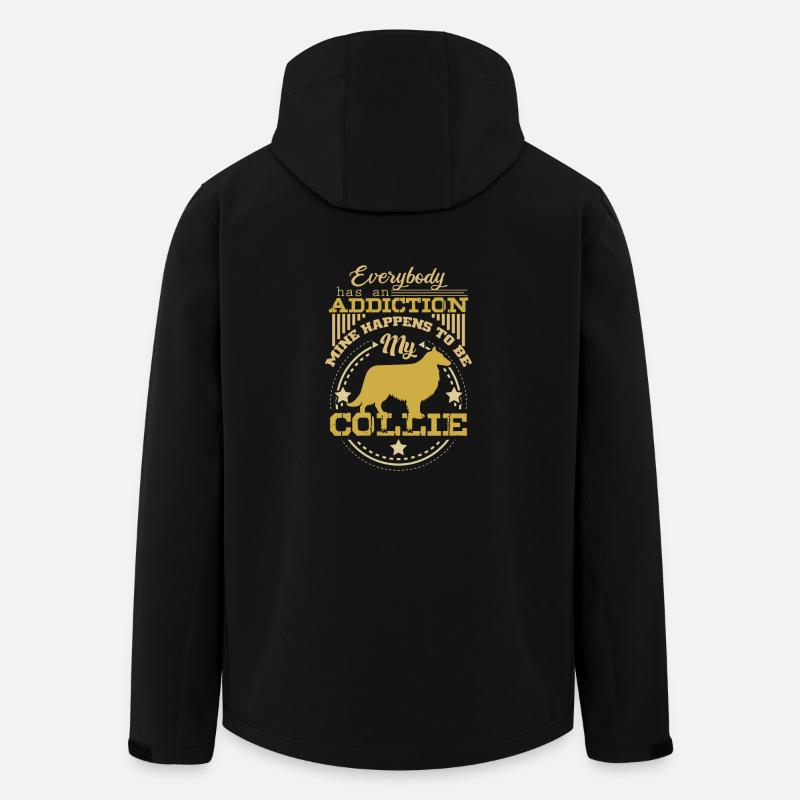 Collie aux cheveux longs - Veste softshell homme en polyester recyclé Stanley/Stella - noir