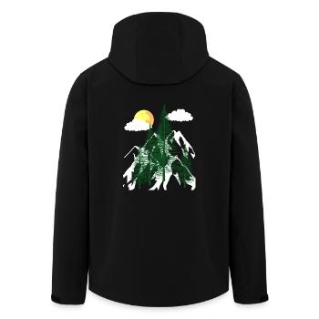 Wilderness Forest Trees Fir Trees Nature Mountains Mountains - Men’s Recycled Softshell Jacket by Stanley/Stella - black - Back - AI Model Male 185 light (185cm)