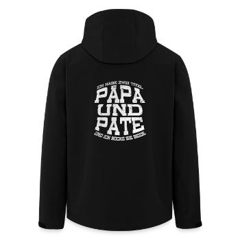 Papa und Patenonkel - Recycelte Männer Softshell-Jacke von Stanley/Stella - Schwarz - Hinten - AI Model Male 185 light (185cm)