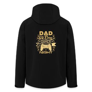 Gamer Dad - Men’s Recycled Softshell Jacket by Stanley/Stella - black - Back - AI Model Male 185 light (185cm)