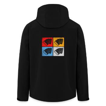 Akkordeon Retro - Recycelte Männer Softshell-Jacke von Stanley/Stella - Schwarz - Hinten - AI Model Male 185 light (185cm)