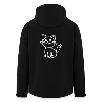 Cat Cat Pets Kids Kitten Baby - Men’s Recycled Softshell Jacket by Stanley/Stella - black - Back - AI Model Male 185 light (185cm)