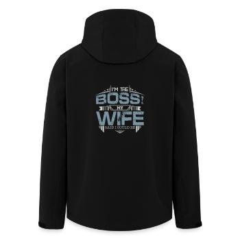 My boss my wife - Recycelte Männer Softshell-Jacke von Stanley/Stella - Schwarz - Hinten - AI Model Male 185 light (185cm)