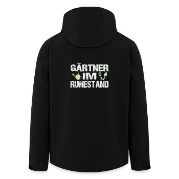 Gärtner in Rente - Recycelte Männer Softshell-Jacke von Stanley/Stella - Schwarz - Hinten - AI Model Male 185 light (185cm)