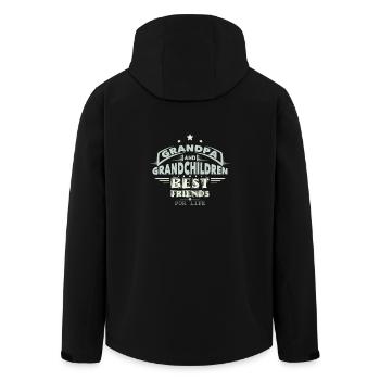 Grand-père et petits-enfants - Veste softshell homme en polyester recyclé Stanley/Stella - noir - Dos - AI Model Male 185 light (185cm)