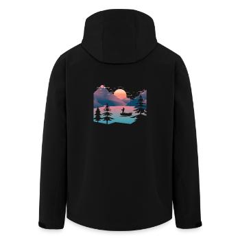 Retro pêche mer - Veste softshell homme en polyester recyclé Stanley/Stella - noir - Dos - AI Model Male 185 light (185cm)