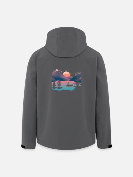 Retro pêche mer - Veste softshell homme en polyester recyclé Stanley/Stella - noir