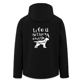 Life with labrador - Recycelte Männer Softshell-Jacke von Stanley/Stella - Schwarz - Hinten - AI Model Male 185 light (185cm)
