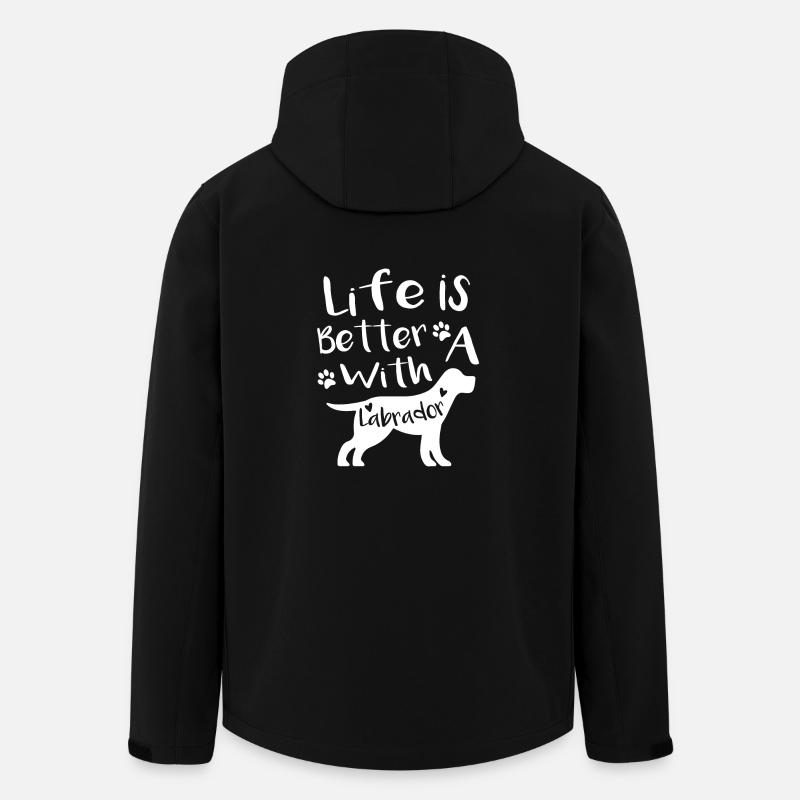 Life with labrador - Veste softshell homme en polyester recyclé Stanley/Stella - noir