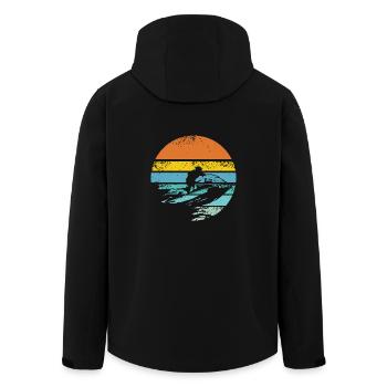 Jet ski rétro - Veste softshell homme en polyester recyclé Stanley/Stella - noir - Dos - AI Model Male 185 light (185cm)