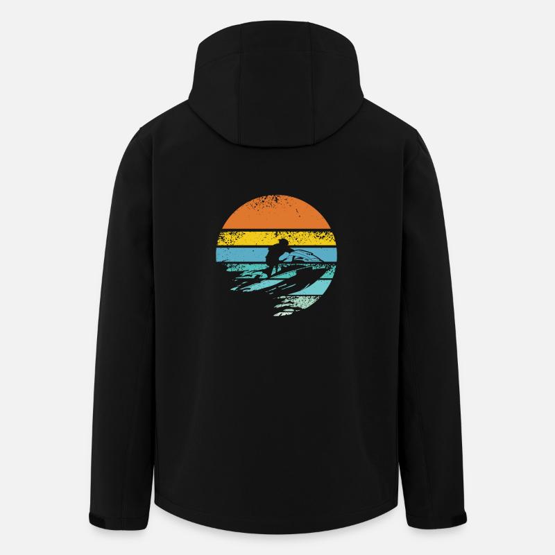 Jet ski rétro - Veste softshell homme en polyester recyclé Stanley/Stella - noir