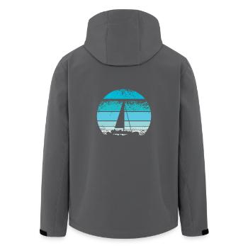 Voile rétro - Veste softshell homme en polyester recyclé Stanley/Stella - noir - Dos - AI Model Male 185 light (185cm)