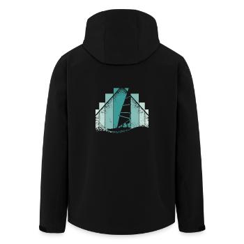 Windsurfing Retro - Recycelte Männer Softshell-Jacke von Stanley/Stella - Schwarz - Hinten - AI Model Male 185 light (185cm)