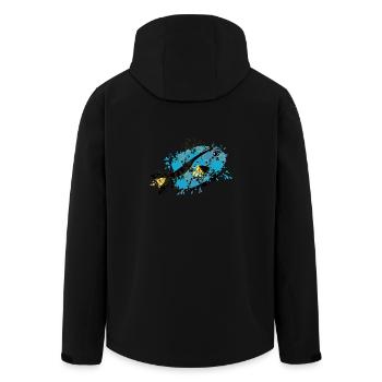 surgeonfish - Men’s Recycled Softshell Jacket by Stanley/Stella - black - Back - AI Model Male 185 light (185cm)