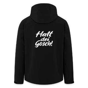 Halt dei Gosch - Recycelte Männer Softshell-Jacke von Stanley/Stella - Schwarz - Hinten - AI Model Male 185 light (185cm)