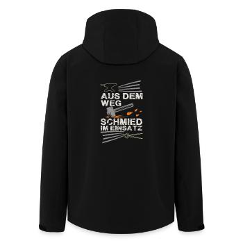 Schmied - Recycelte Männer Softshell-Jacke von Stanley/Stella - Schwarz - Hinten - AI Model Male 185 light (185cm)