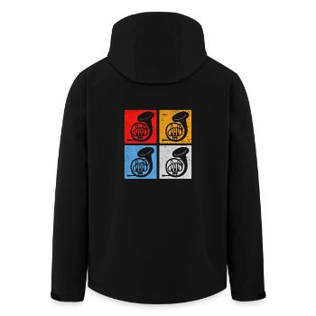 French horn - Recycelte Männer Softshell-Jacke von Stanley/Stella - Schwarz - Hinten - AI Model Male 185 light (185cm)