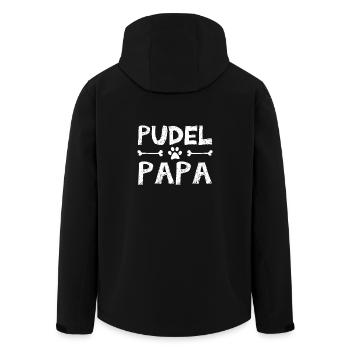 Pudel Papa - Recycelte Männer Softshell-Jacke von Stanley/Stella - Schwarz - Hinten - AI Model Male 185 light (185cm)