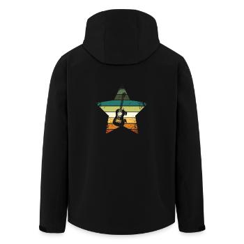 Ukulele Vintage - Recycelte Männer Softshell-Jacke von Stanley/Stella - Schwarz - Hinten - AI Model Male 185 light (185cm)