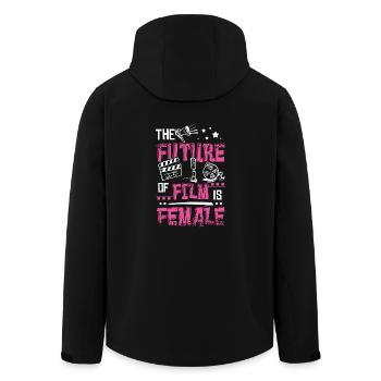The future of film is female, kamerafrau, - Recycelte Männer Softshell-Jacke von Stanley/Stella - Schwarz - Hinten - AI Model Male 185 light (185cm)