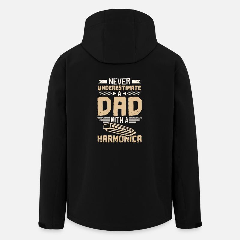 Mundharmonika Papa - Recycelte Männer Softshell-Jacke von Stanley/Stella - Schwarz