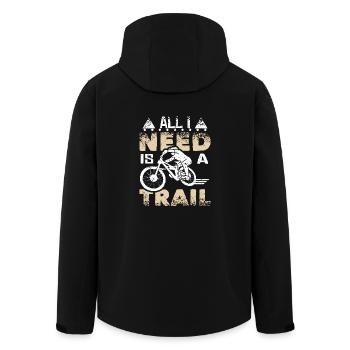 All I nee is a trail - Recycelte Männer Softshell-Jacke von Stanley/Stella - Schwarz - Hinten - AI Model Male 185 light (185cm)