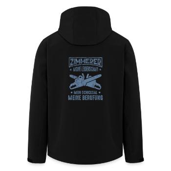 Zimmerer lustige Sprüche - Recycelte Männer Softshell-Jacke von Stanley/Stella - Schwarz - Hinten - AI Model Male 185 light (185cm)