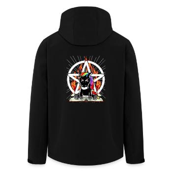 Satan Unicorn Pentagram Devilish Mythical Creature Evil - Men’s Recycled Softshell Jacket by Stanley/Stella - black - Back - AI Model Male 185 light (185cm)