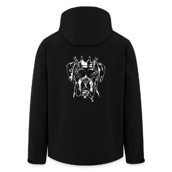 Deutscher BOXER Hund Krone Hunde Wilsigns - Recycelte Männer Softshell-Jacke von Stanley/Stella - Schwarz - Hinten - AI Model Male 185 light (185cm)