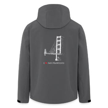 J’adore San Francisco Golden Gate Bridge Californie - Veste softshell homme en polyester recyclé Stanley/Stella - charbon - Dos - AI Model Male 185 light (185cm)
