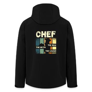 Chef the legend - Men’s Recycled Softshell Jacket by Stanley/Stella - black - Back - AI Model Male 185 light (185cm)