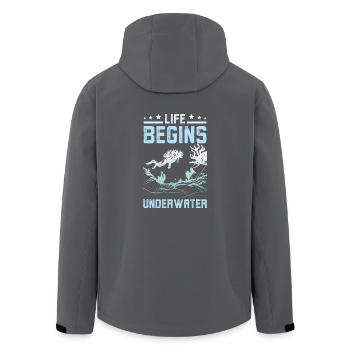 Life Begins underwater - Recycelte Männer Softshell-Jacke von Stanley/Stella - Anthrazit - Hinten - AI Model Male 185 light (185cm)