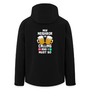 Drinking with the neighbors - Men’s Recycled Softshell Jacket by Stanley/Stella - black - Back - AI Model Male 185 light (185cm)