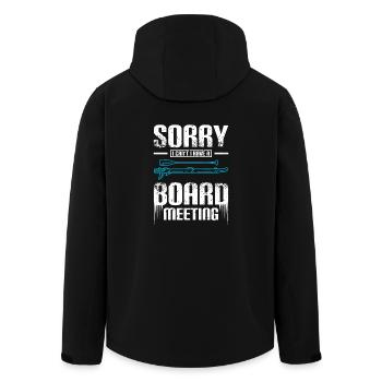 Sorry I can't I have a board meeting Sup - Recycelte Männer Softshell-Jacke von Stanley/Stella - Schwarz - Hinten - AI Model Male 185 light (185cm)