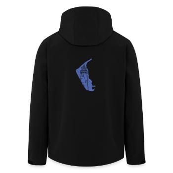 Amrum Île de la mer du Nord grunge - Veste softshell homme en polyester recyclé Stanley/Stella - noir - Dos - AI Model Male 185 light (185cm)