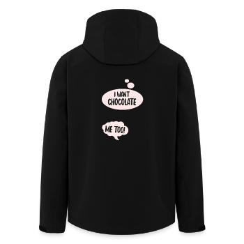 I want chocolate pregnancy - Recycelte Männer Softshell-Jacke von Stanley/Stella - Schwarz - Hinten - AI Model Male 185 light (185cm)
