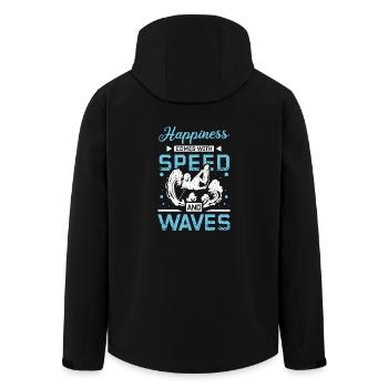 Vitesse et vagues wakeboarder - Veste softshell homme en polyester recyclé Stanley/Stella - noir - Dos - AI Model Male 185 light (185cm)