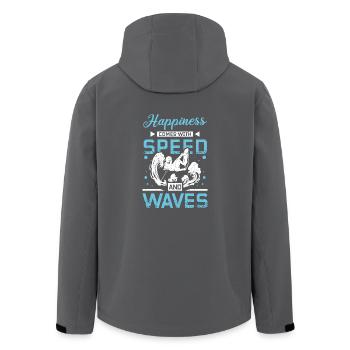 Speed and waves wakeboarder - Recycelte Männer Softshell-Jacke von Stanley/Stella - Anthrazit - Hinten - AI Model Male 185 light (185cm)