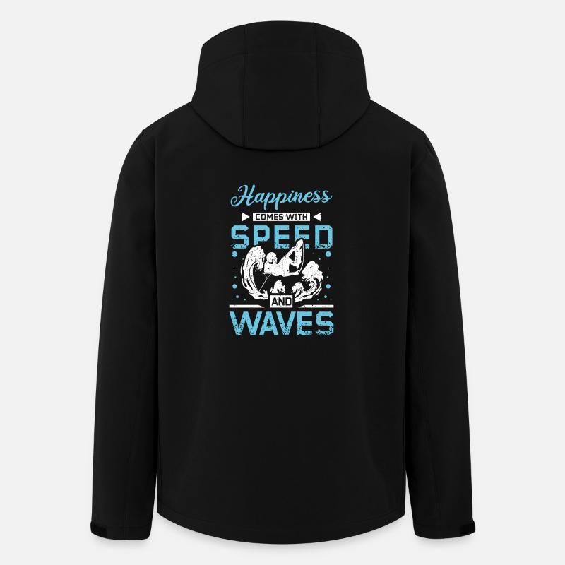 Vitesse et vagues wakeboarder - Veste softshell homme en polyester recyclé Stanley/Stella - noir