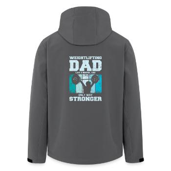 Weightlifting Father Gym Dad - Recycelte Männer Softshell-Jacke von Stanley/Stella - Anthrazit - Hinten - AI Model Male 185 light (185cm)