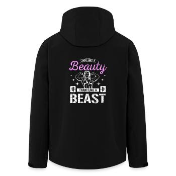 Look like a beauty, train like a beast - Men’s Recycled Softshell Jacket by Stanley/Stella - black - Back - AI Model Male 185 light (185cm)