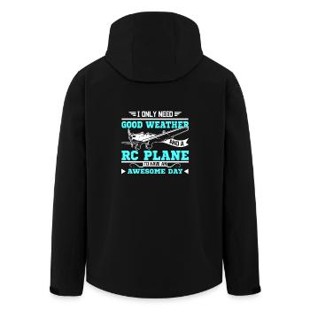 RC Plane awesome day - Men’s Recycled Softshell Jacket by Stanley/Stella - black - Back - AI Model Male 185 light (185cm)