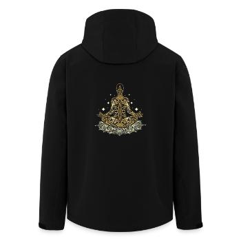 Mandala lotus Meditation - Recycelte Männer Softshell-Jacke von Stanley/Stella - Schwarz - Hinten - AI Model Male 185 light (185cm)