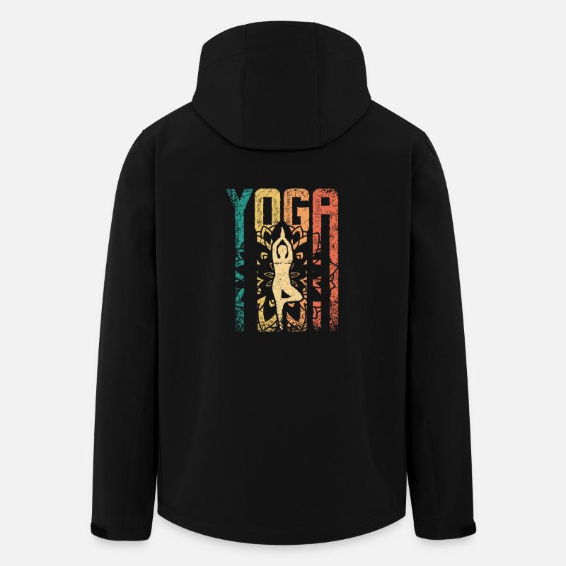 Retro Vintage Yoga - Recycelte Männer Softshell-Jacke von Stanley/Stella - Schwarz